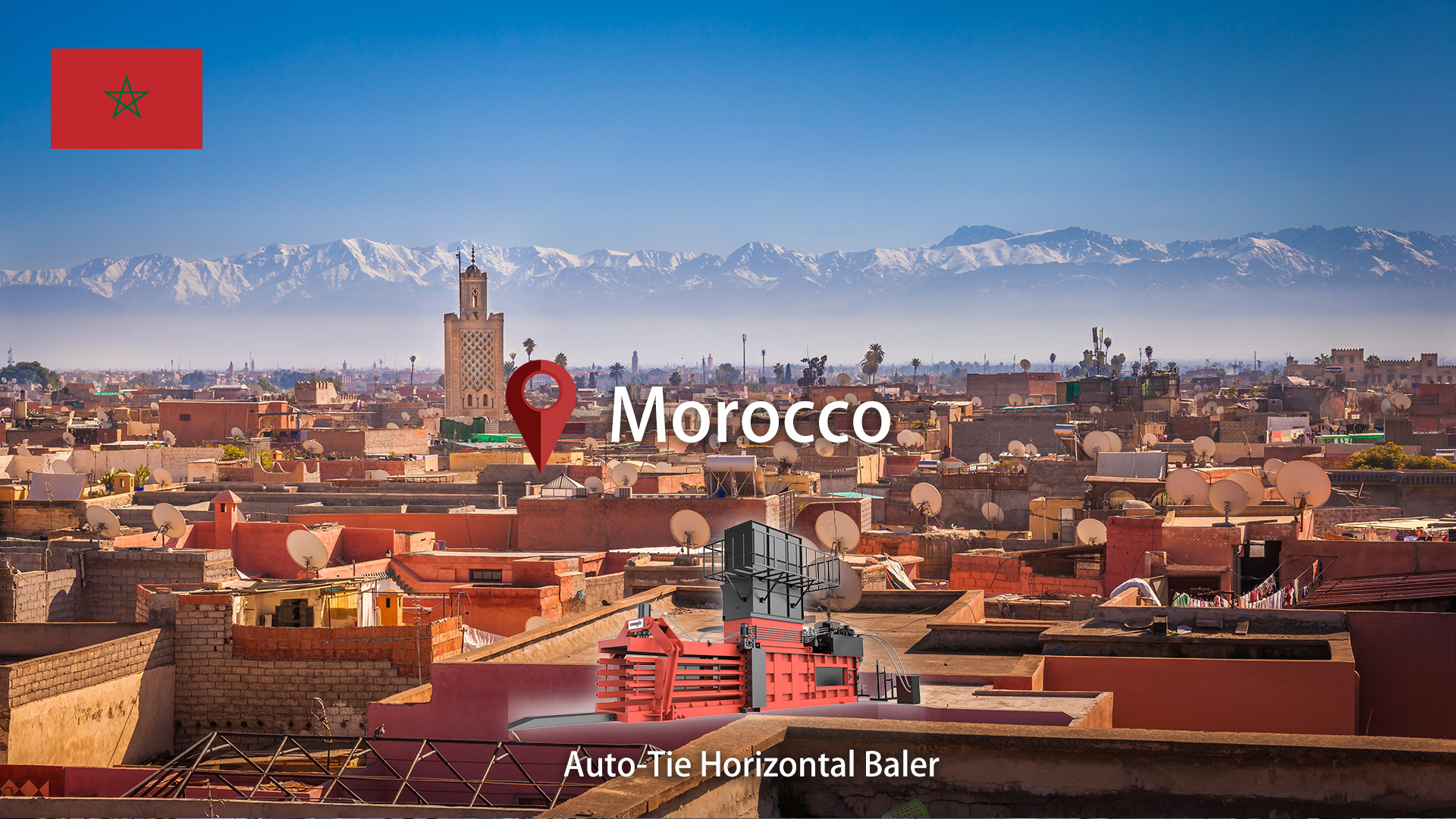 Марокко: установлен ENERPAT горизонтальный большой пресс-подборщик картона