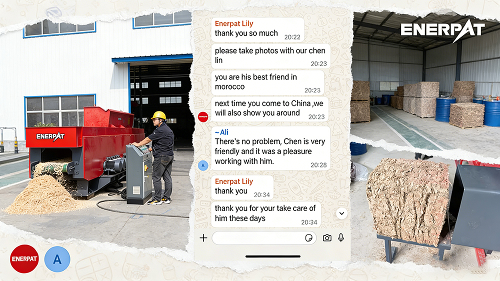 Линия по производству древесной стружки с системой упаковки в мешки 