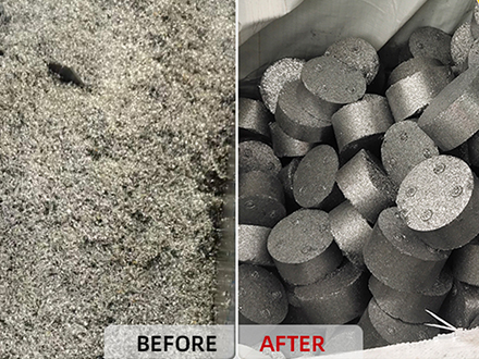 ENERPAT Пресс для брикетирования стружки, признанный британским производителем, решает проблему управления отходами титанового лома