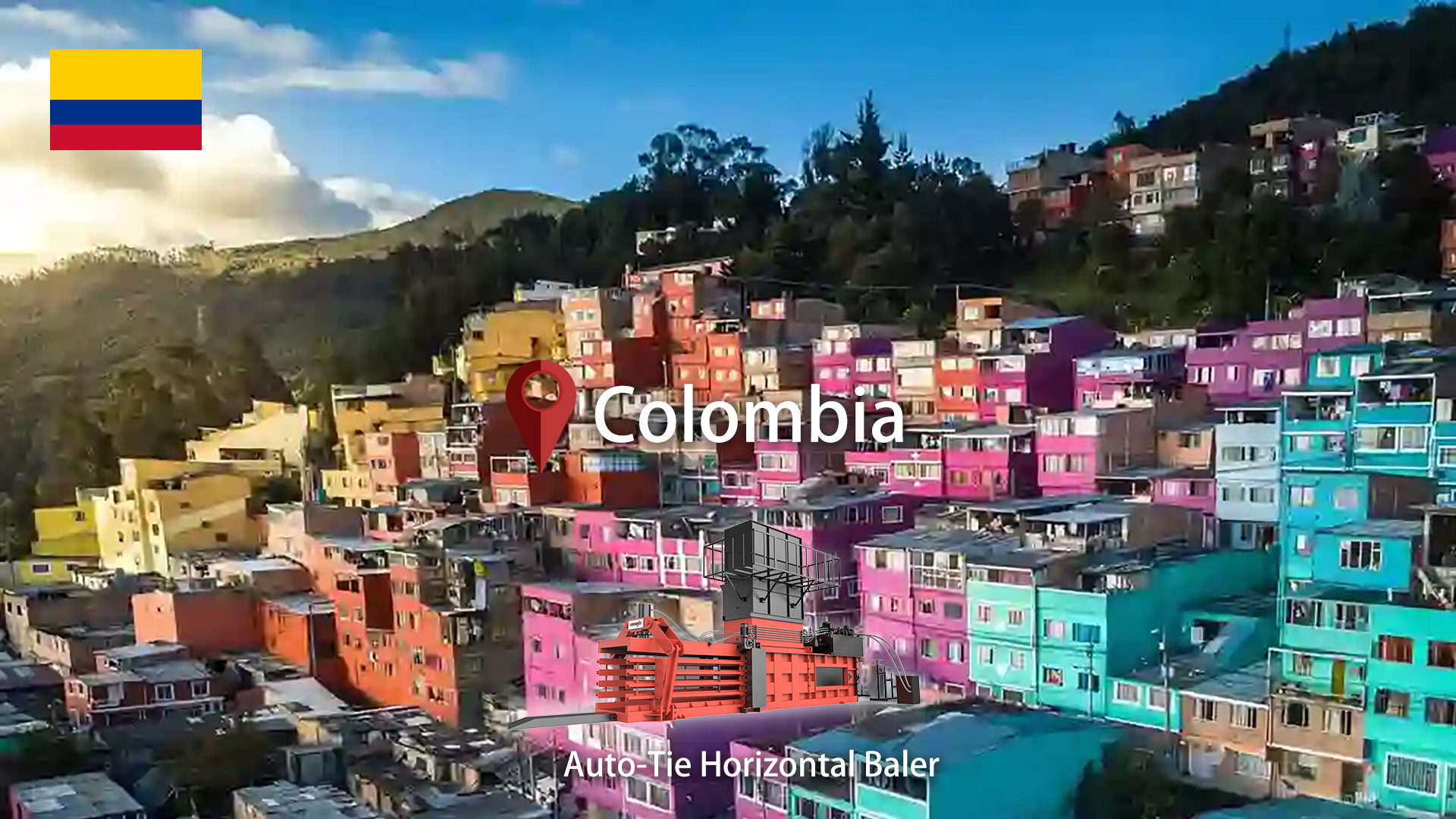 Колумбия: Установлен гидравлический пакетировочный пресс для макулатуры ENERPAT